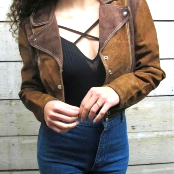 Stunning Vintage 1960s/70s Suede Moto Jacket - Picture 1 of 4